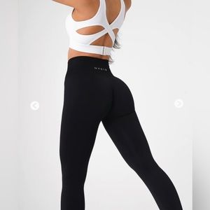NVGTN solid black seamless leggings. Size small